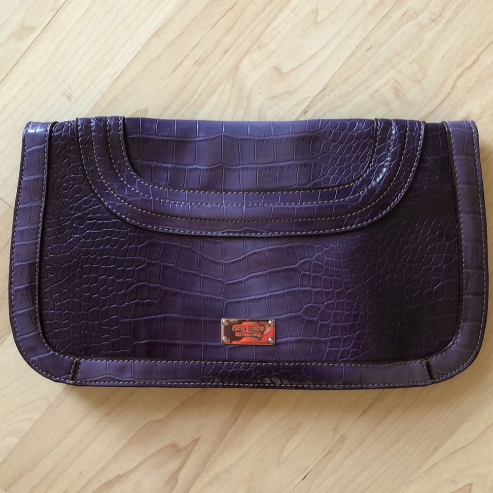 Nine West PVC snake skin clutch